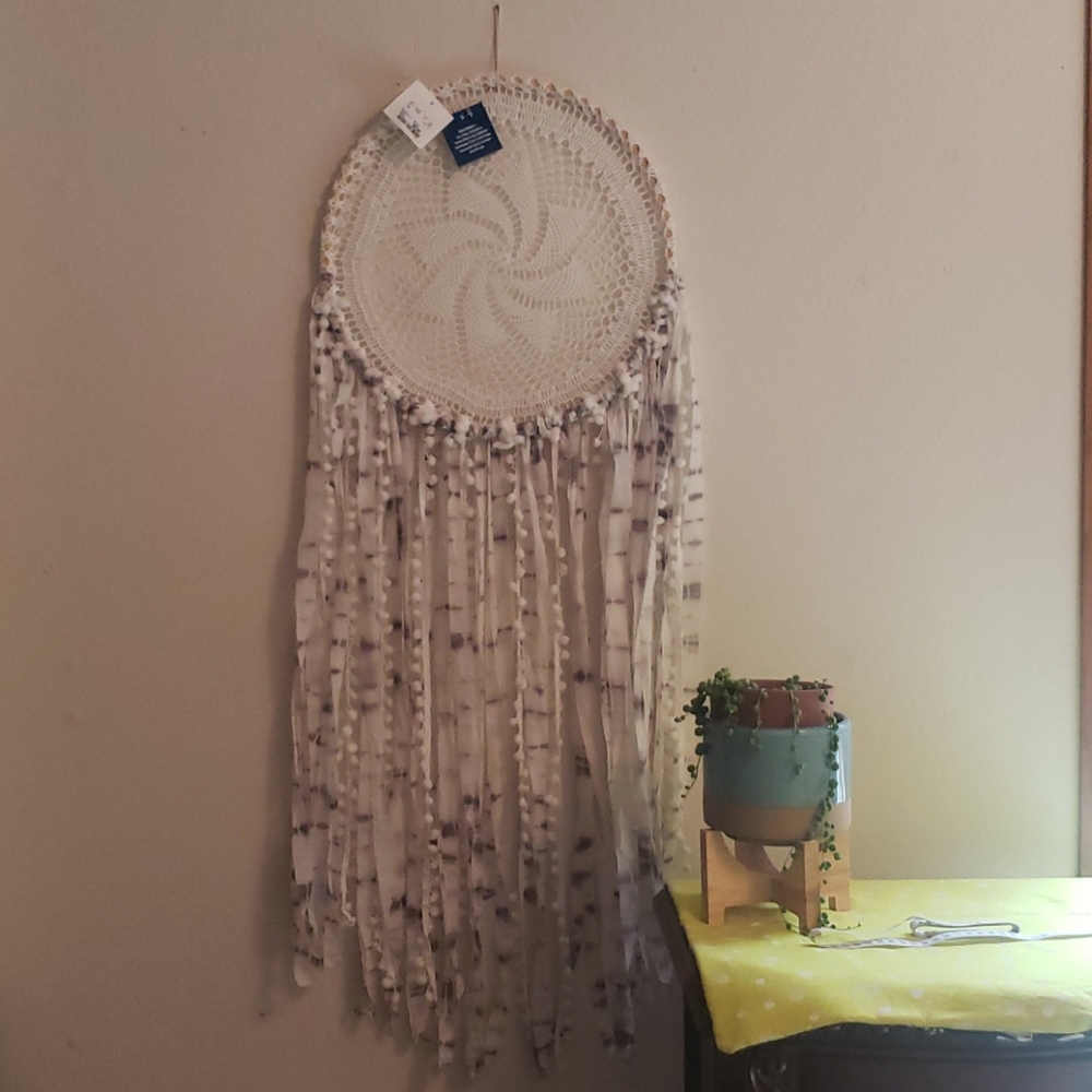 Dream catcher, doily and tie-dye